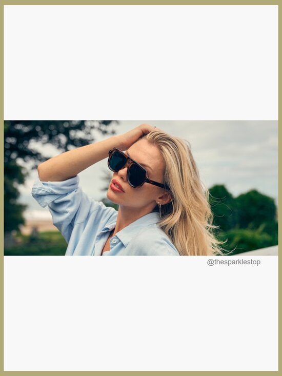 Retro Square Aviator Sunglasses Polarized Flat Top Frame main image 6